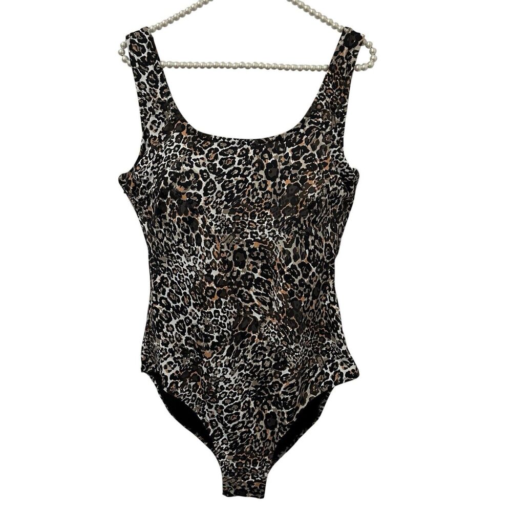 Swimsuit One Piece 16 Bathing Beach Pool Leopard Cheetah Animal Print Lined Bra